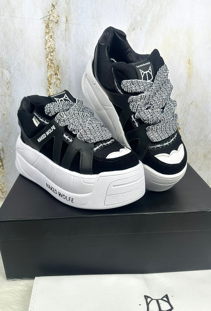 Naked Wolfe Plataforma Negra Blanca 