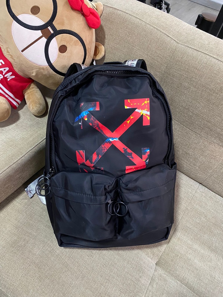 Maletin Off White Negro Rojo