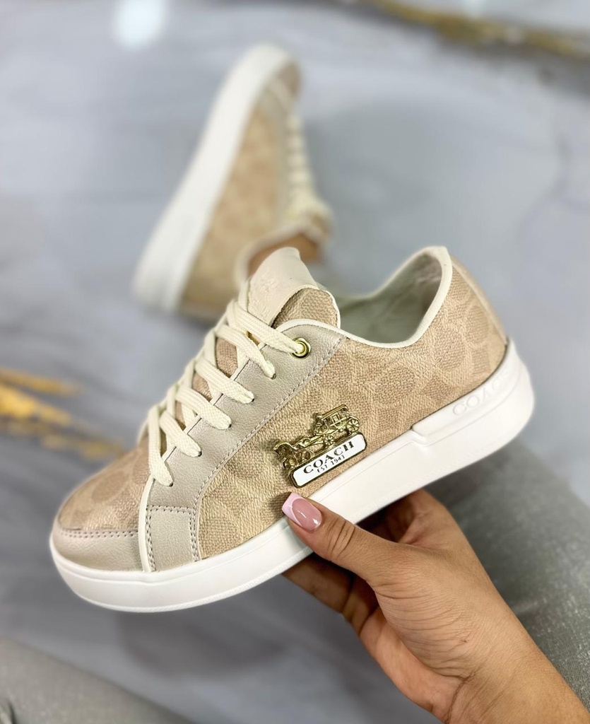 Coach Cuero Beige Logo