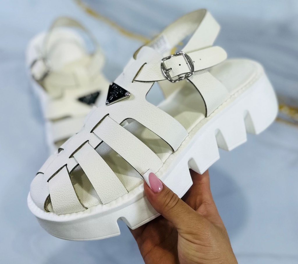 Sandalia Prada Blanco Correa