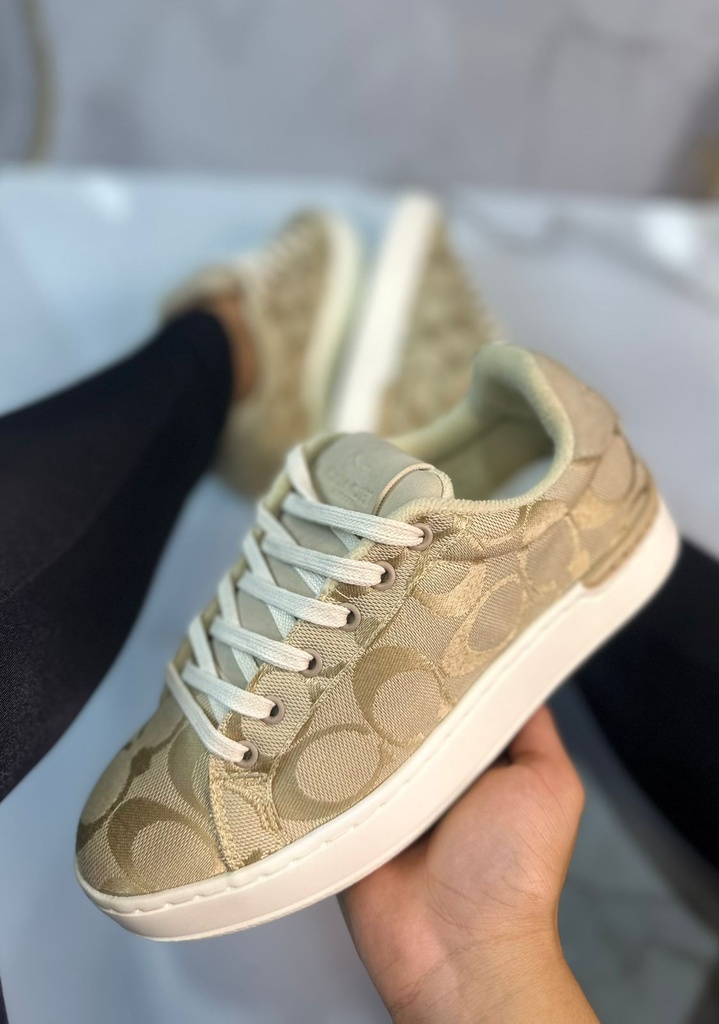 Coach Dorado Talón Beige 