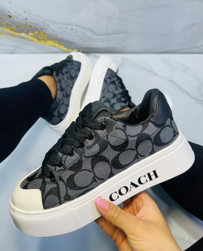 Coach Plataforma Negro Suela Liza