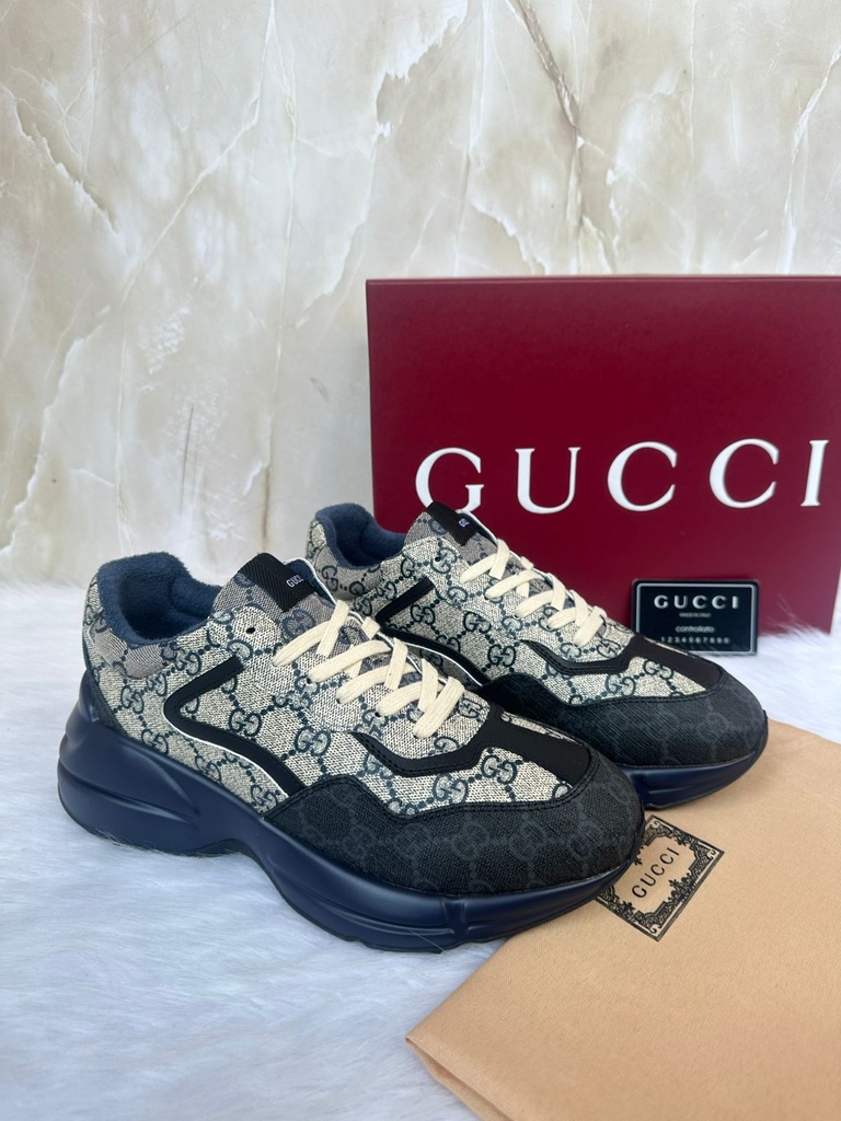 Gucci Rhyton Negro-Gris