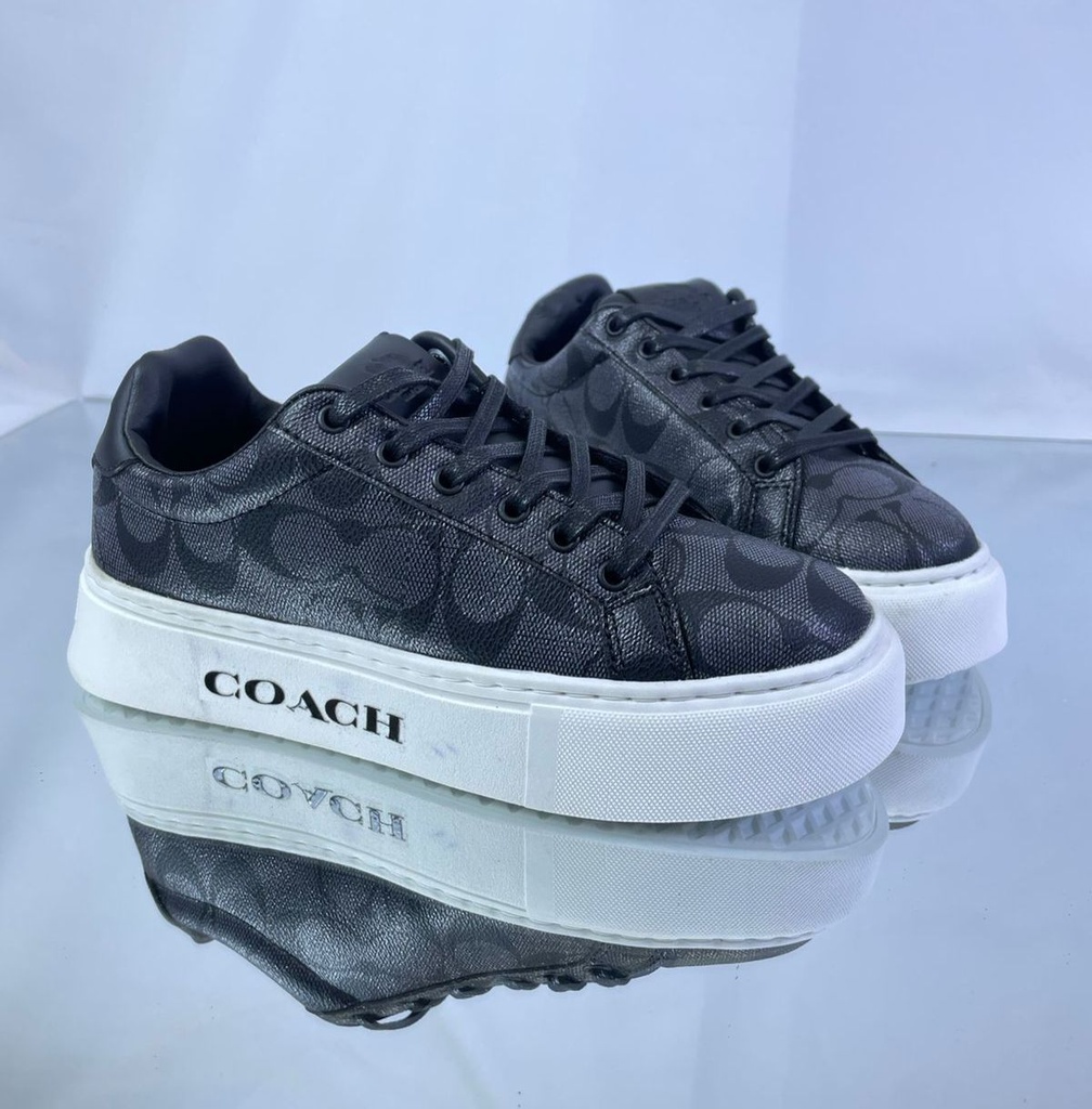 Coach Plataforma Negro Tejido