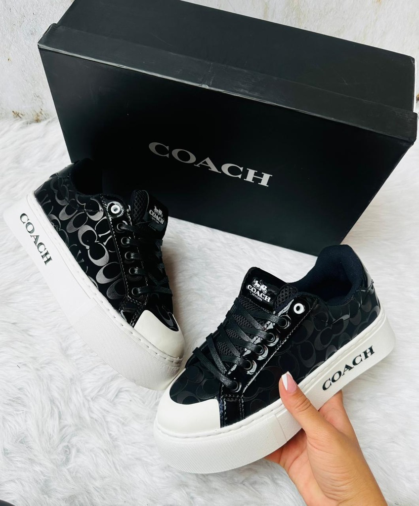 Coach Plataforma Gamuza Pin Blanco S