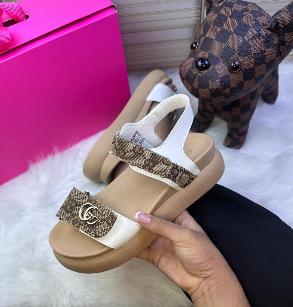 Sandalia Gucci Blanco Cafe