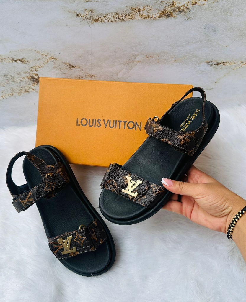 Sandalia Louis Vuitton Hebilla Cafe