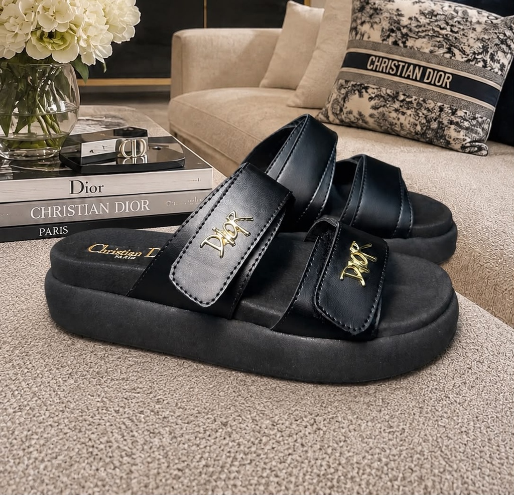 Sandalia Dior Negro Adhesivo
