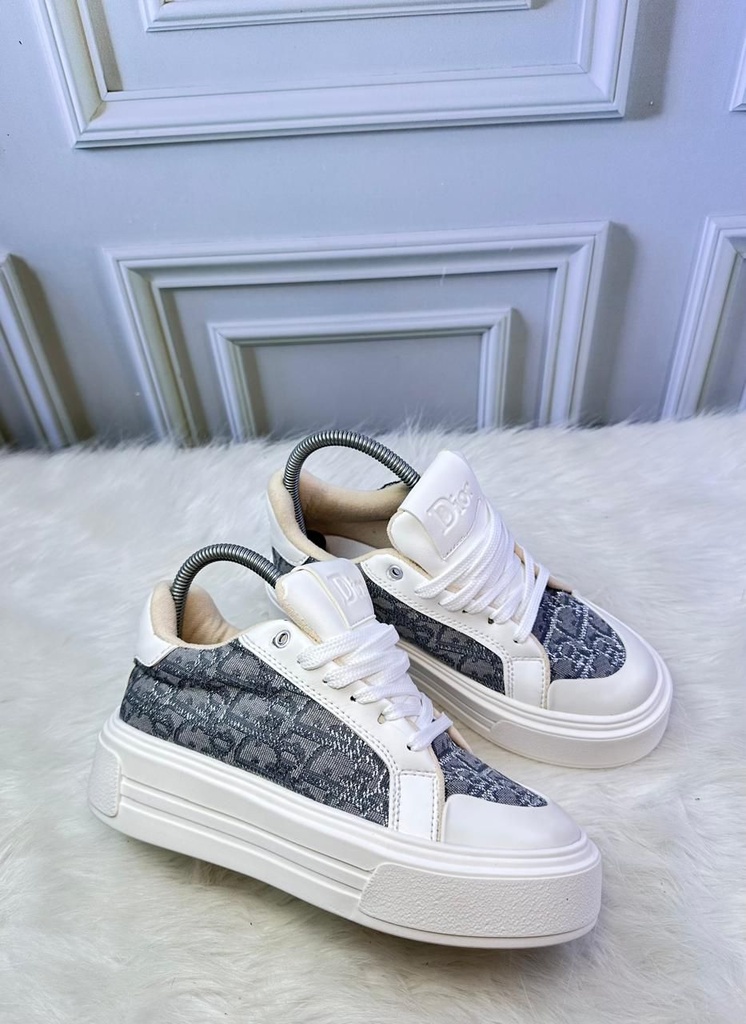 Dior Plataforma Escarchado Gris