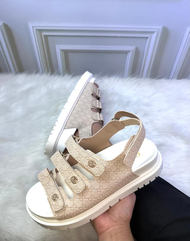 Sandalia Gucci Correa Beige