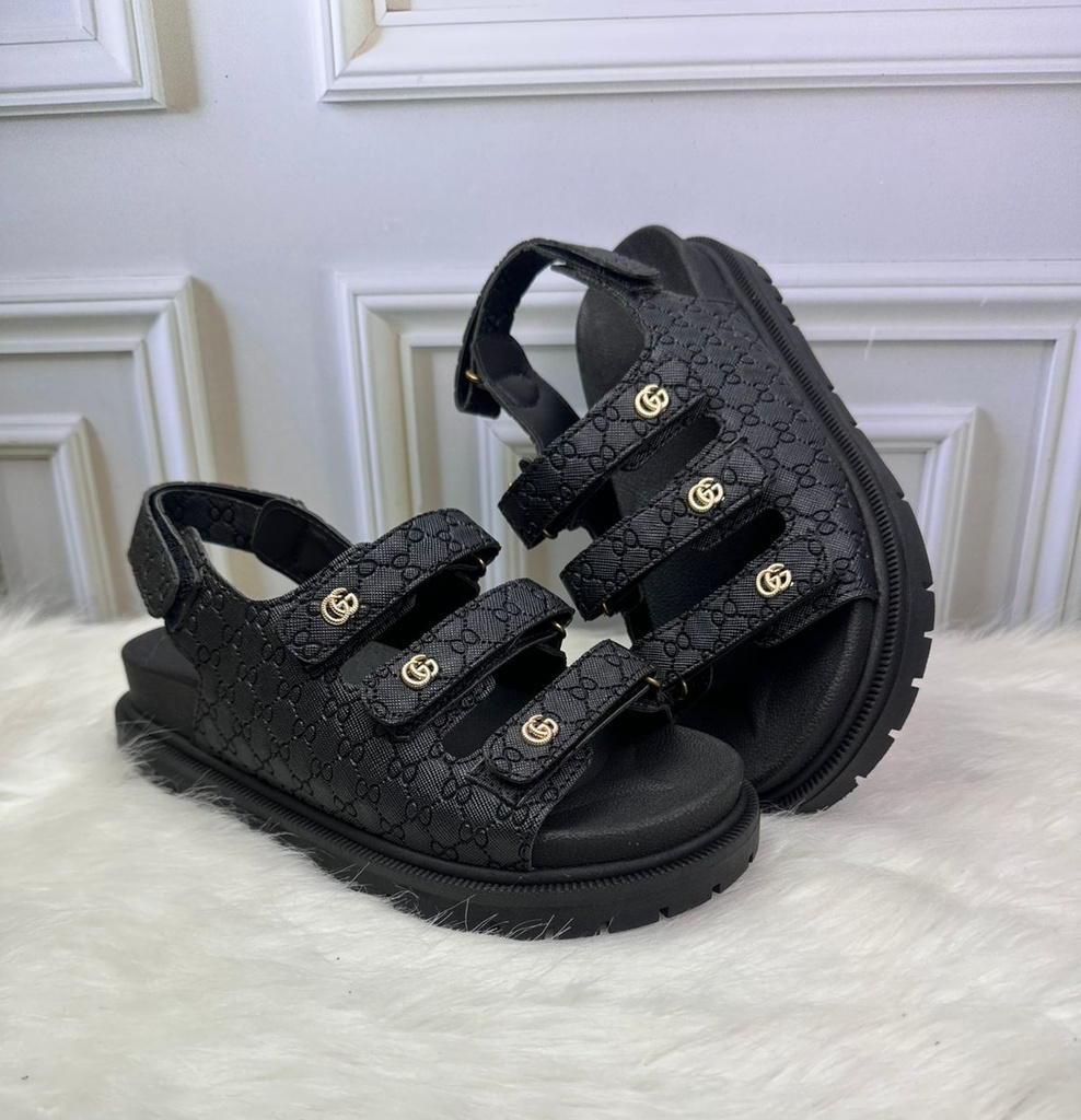 Sandalia Gucci Negro Adhesivo