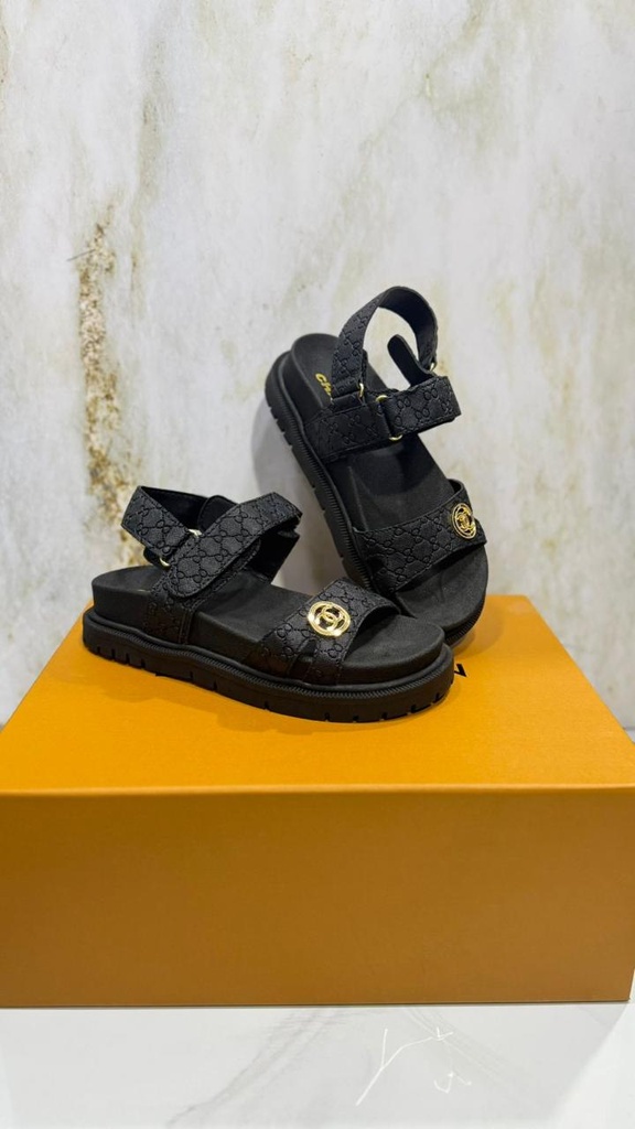 Sandalia Chanel Negro Correa 