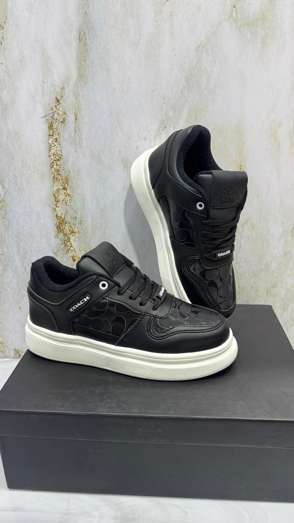 Coach Charol Plataforma Pin Blanco