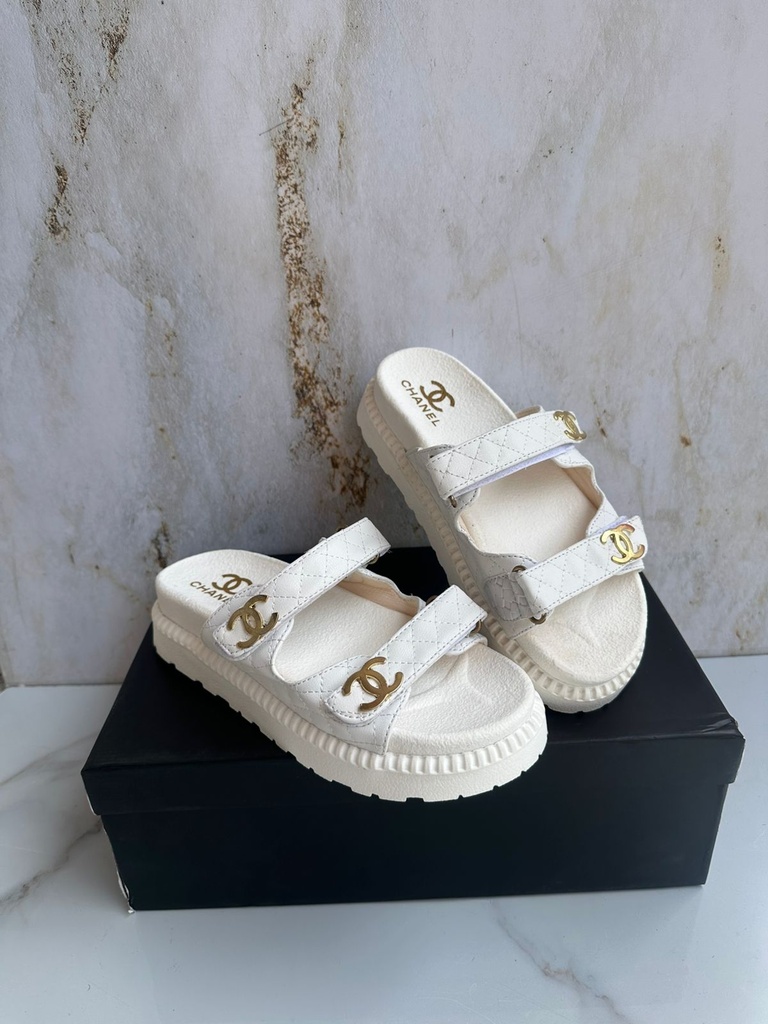 Sandalia Chanel Blanca Bajita