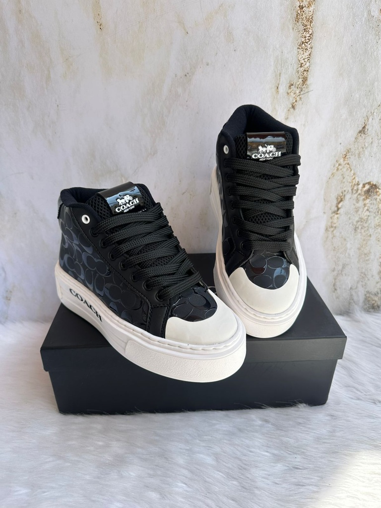 Coach Bota Negro Charol