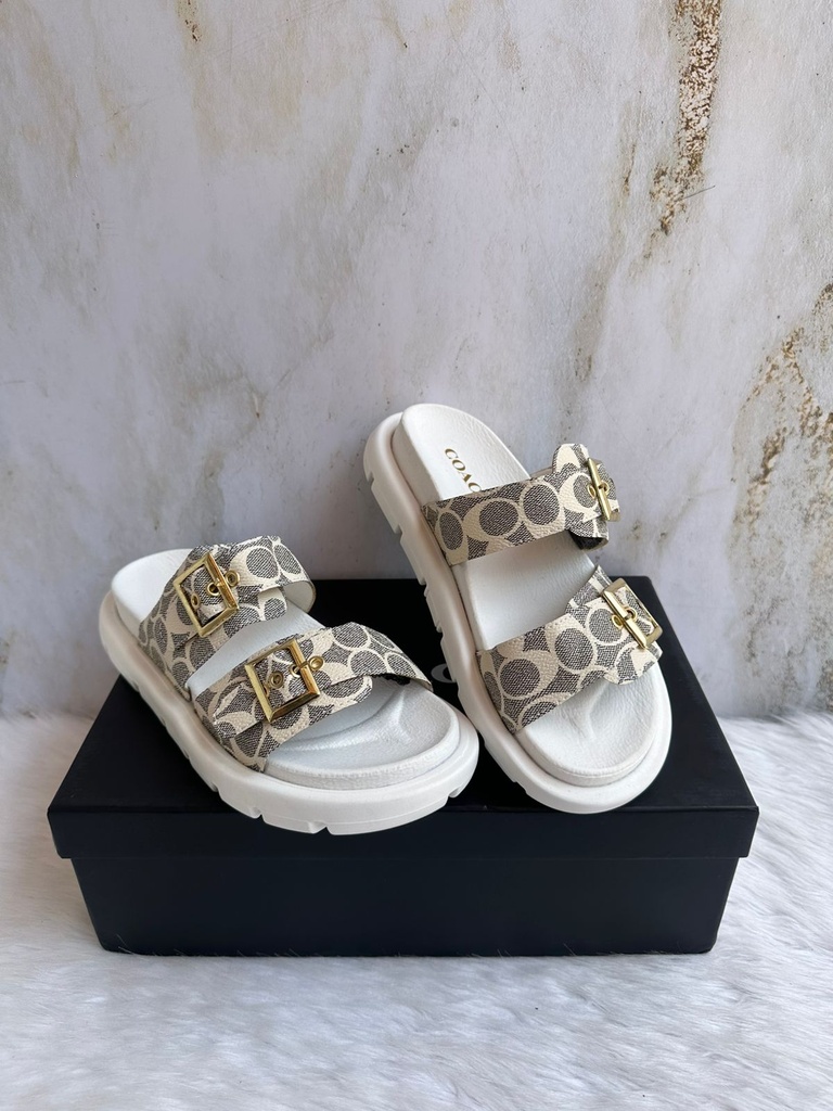 Sandalia Coach Beige Gris