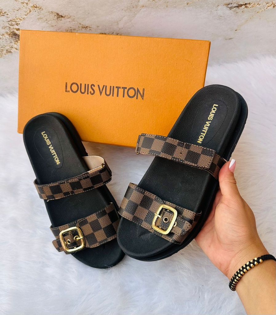 Sandalia Louis Vuitton Cuadro Café B 