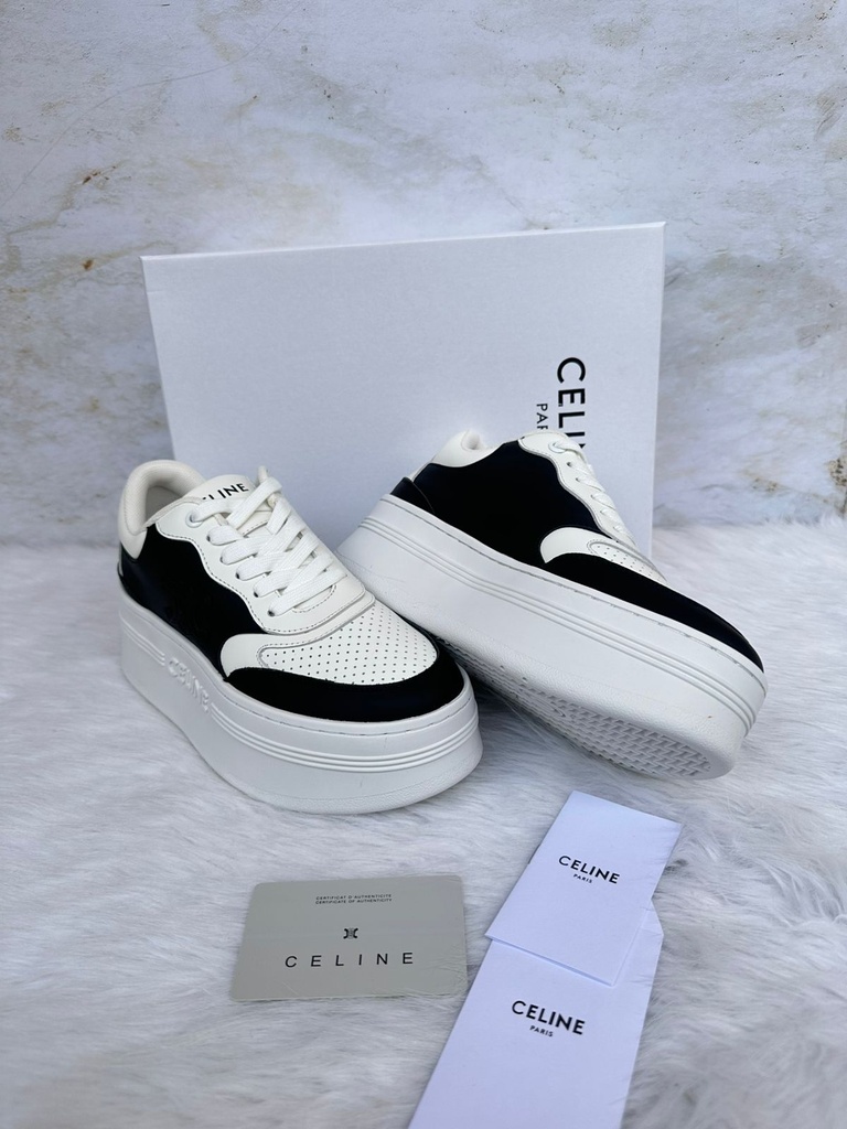 Celine Plataforma Logo Blanco Negro