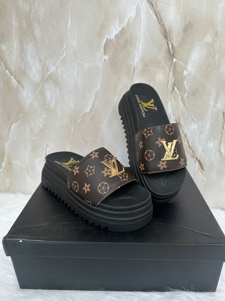 Sandalia Louis Vuitton Cafe Suela Negra 