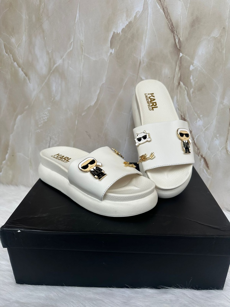 Sandalia Karl Lagerfeld Blanca Logo