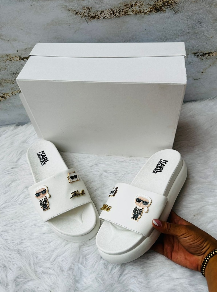 Sandalia Karl Lagerfeld Blanca Logo