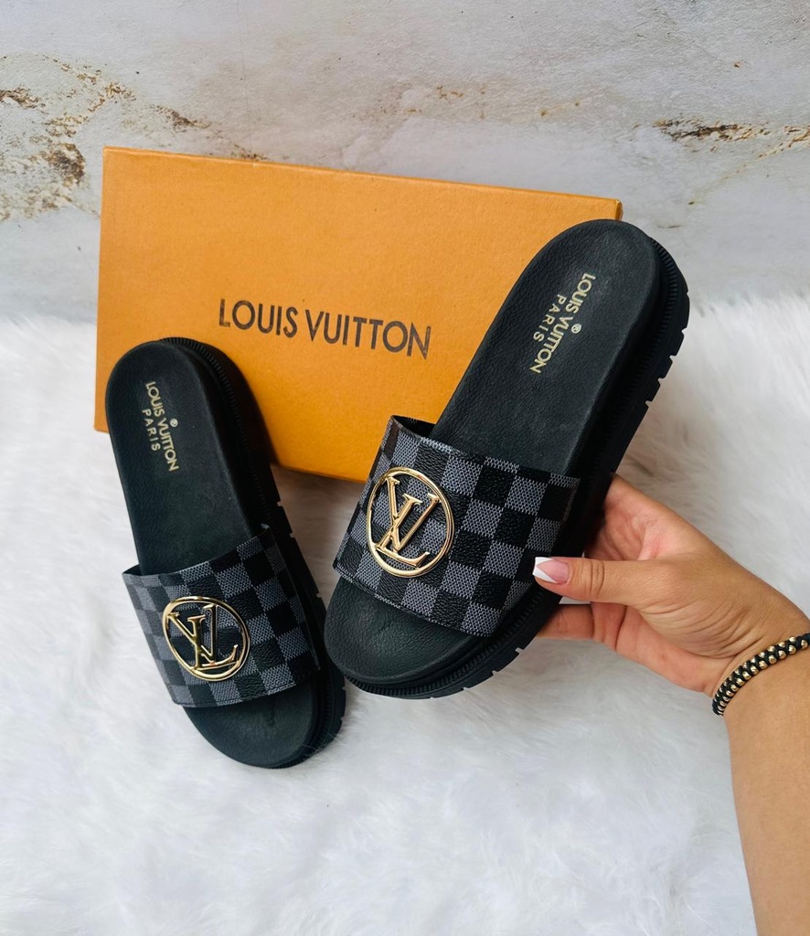 Sandalia Louis Vuitton Bajita Negro D 