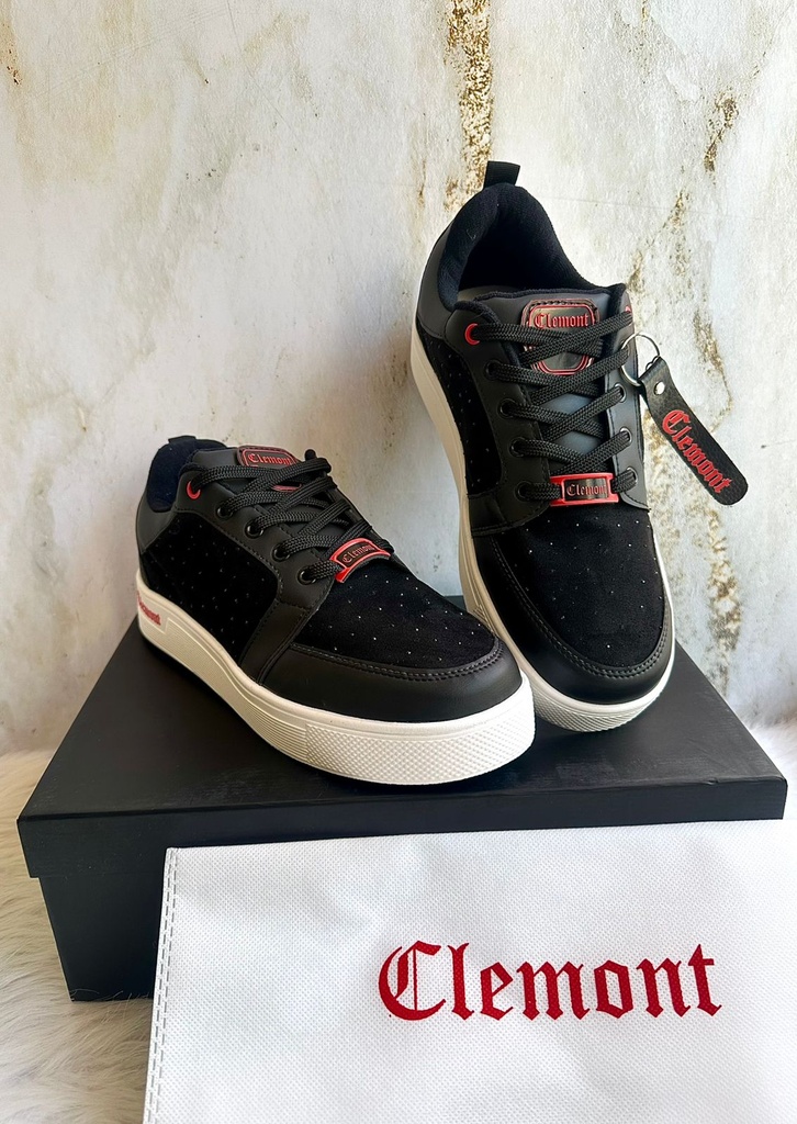 Clemont Negro Pin Rojo Brillante 