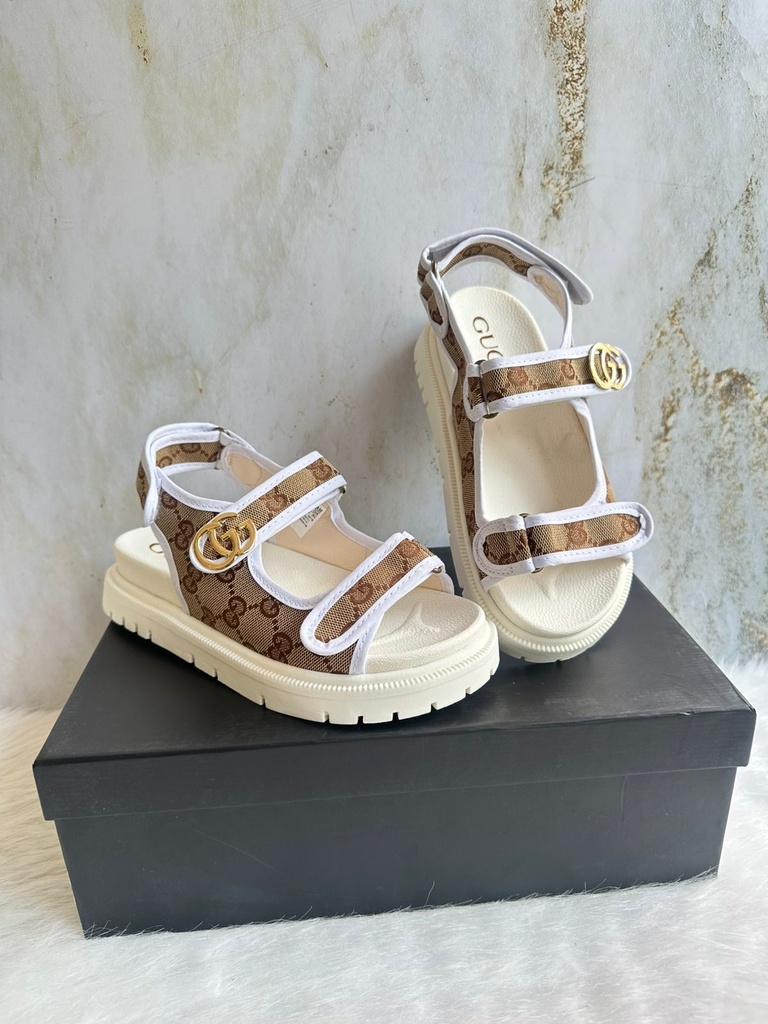 Sandalia Gucci Cafe Correa Suela Blanca