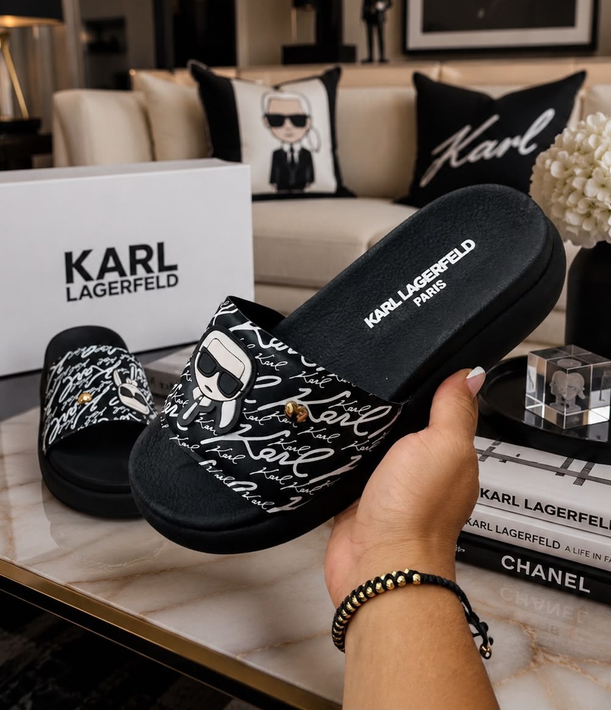 Sandalia Karl Lagerfeld Letras Negra