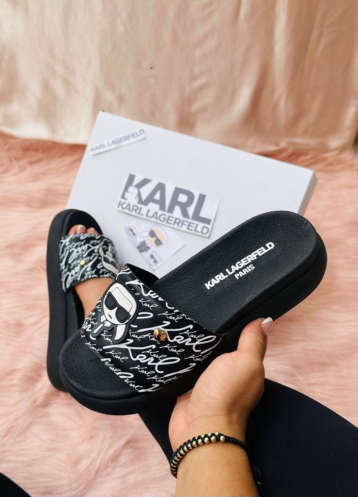 Sandalia Karl Lagerfeld Letras Negra