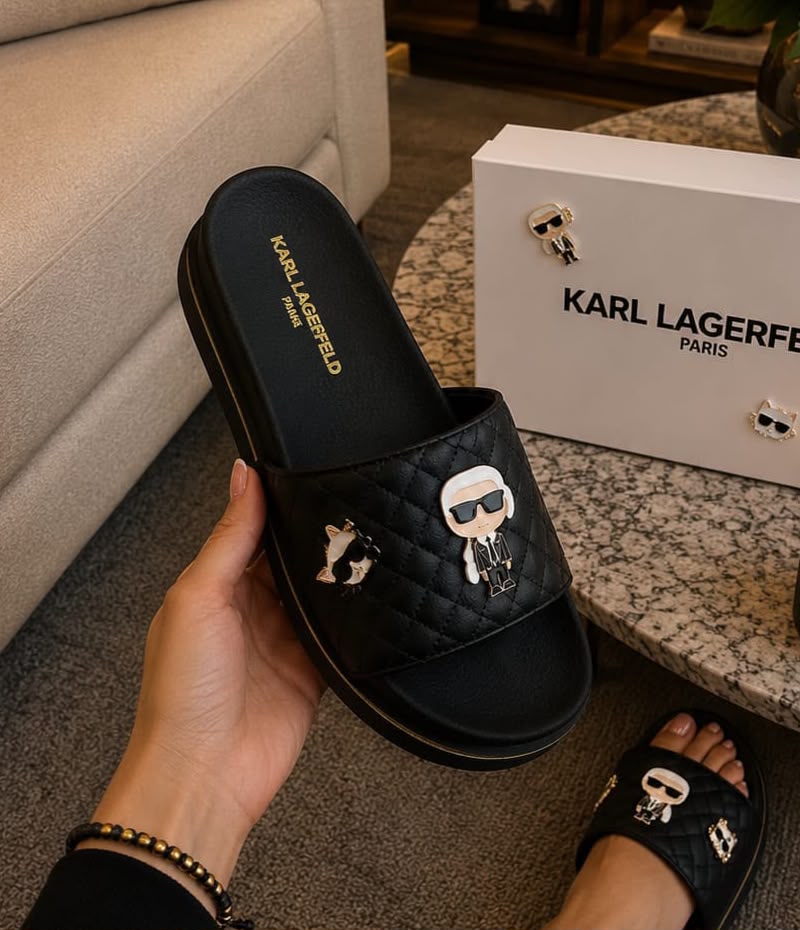 Sandalia Karl Lagerfeld Linea Dorada 