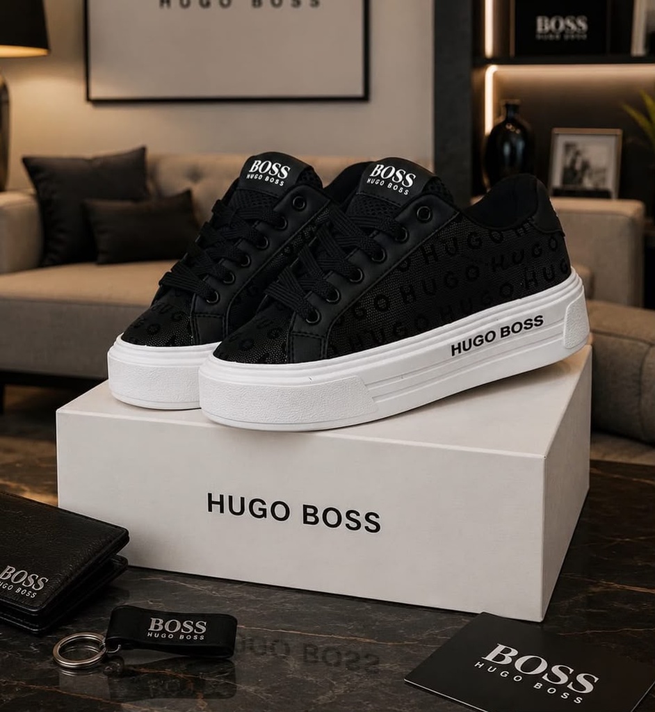 Hugo Boss Negro Plataforma Tela