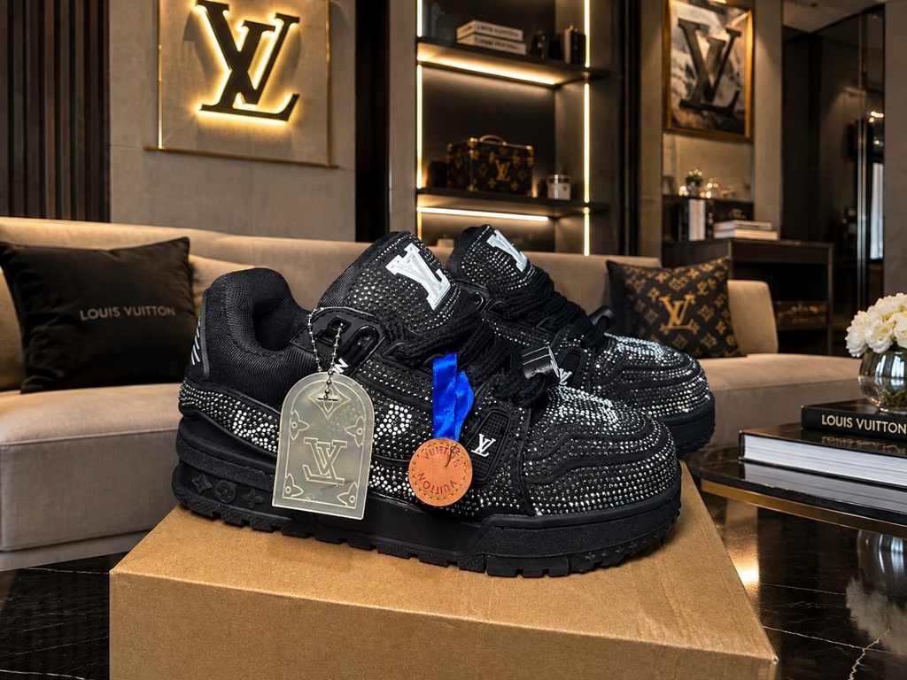 Louis Vuitton Trainer Plataforma Negro Perlado