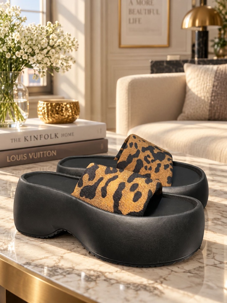 Sandalia Plataforma Animal Print 0919