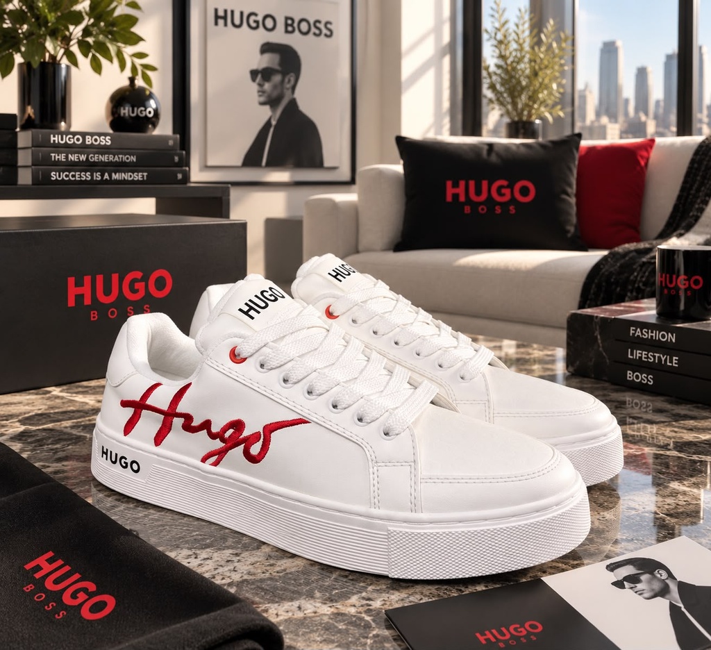 Hugo Boss Blanco Letras Rojo