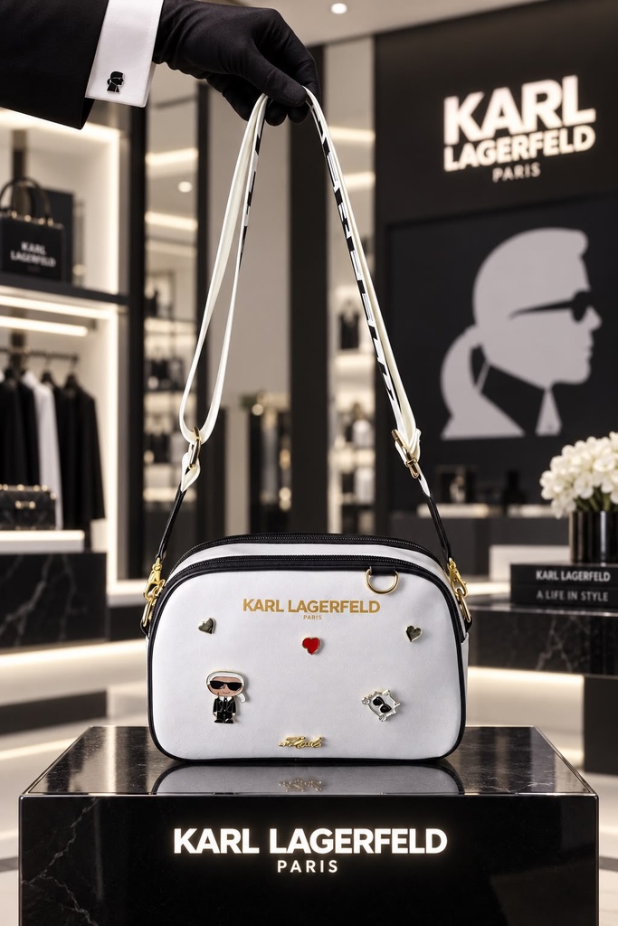 Bolso Karl Lagerfeld Blanco Letras