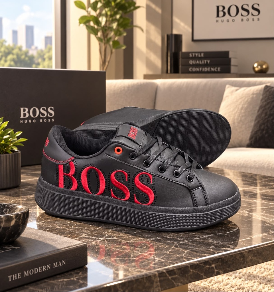 Hugo Boss Negro Rojo Bordado St