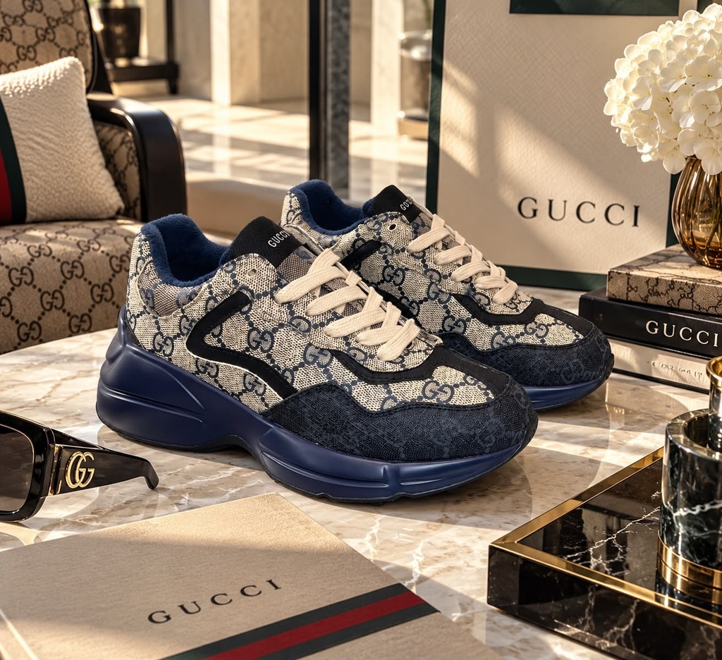 Gucci Rhyton Negro-Gris