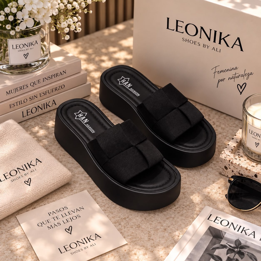 Sandalia Clasica Negra Plataforma 0904
