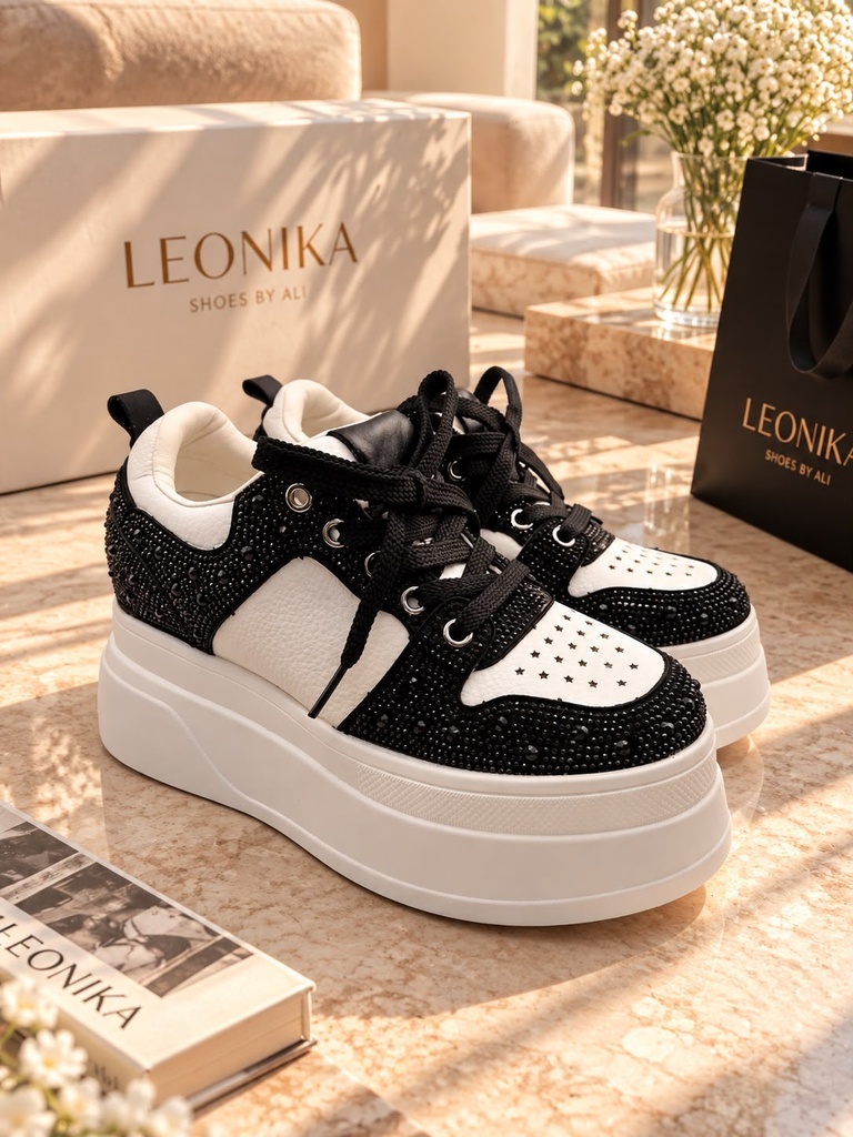 Leonika Blanco Negro Brillos