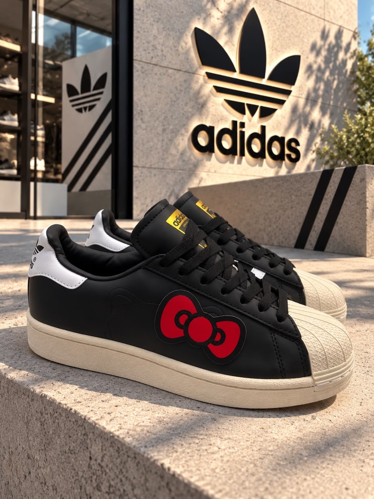 Adidas Super Star Hello Kity Negra