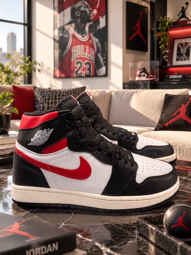Nike Retro 1 Blanca Chulo Rojo