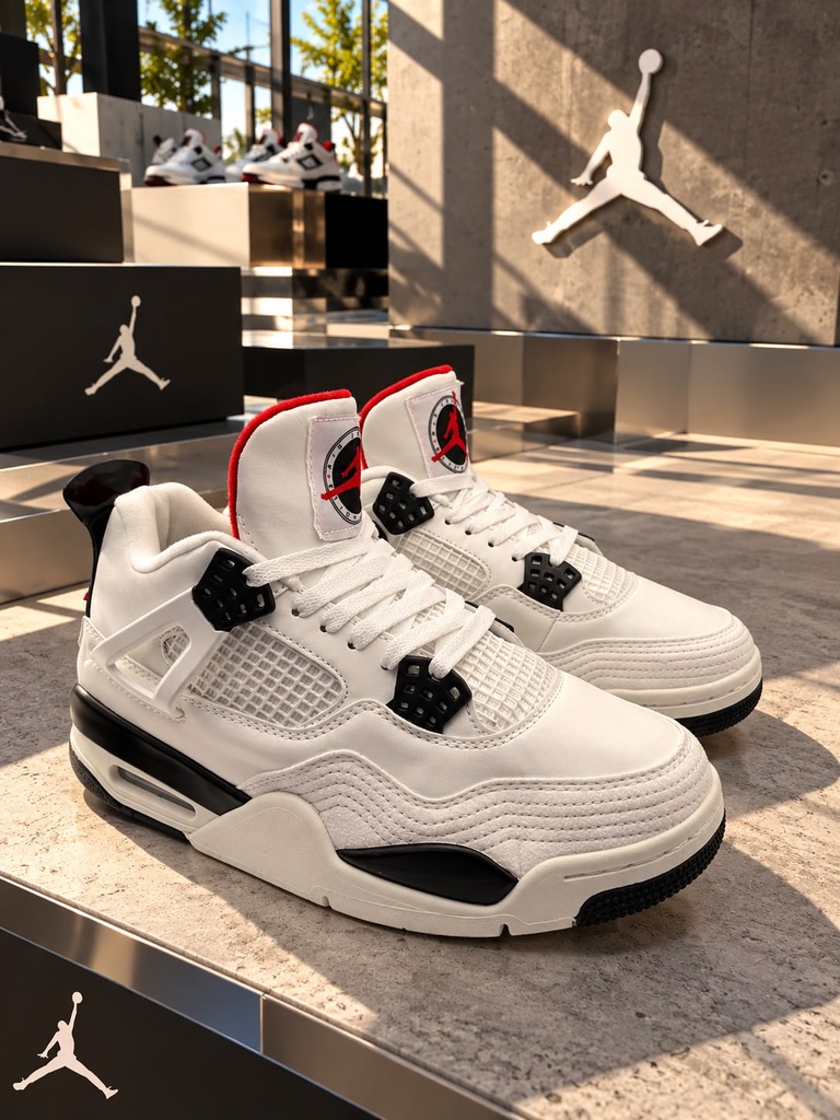 Jordan Retro 4 Blanca Negra