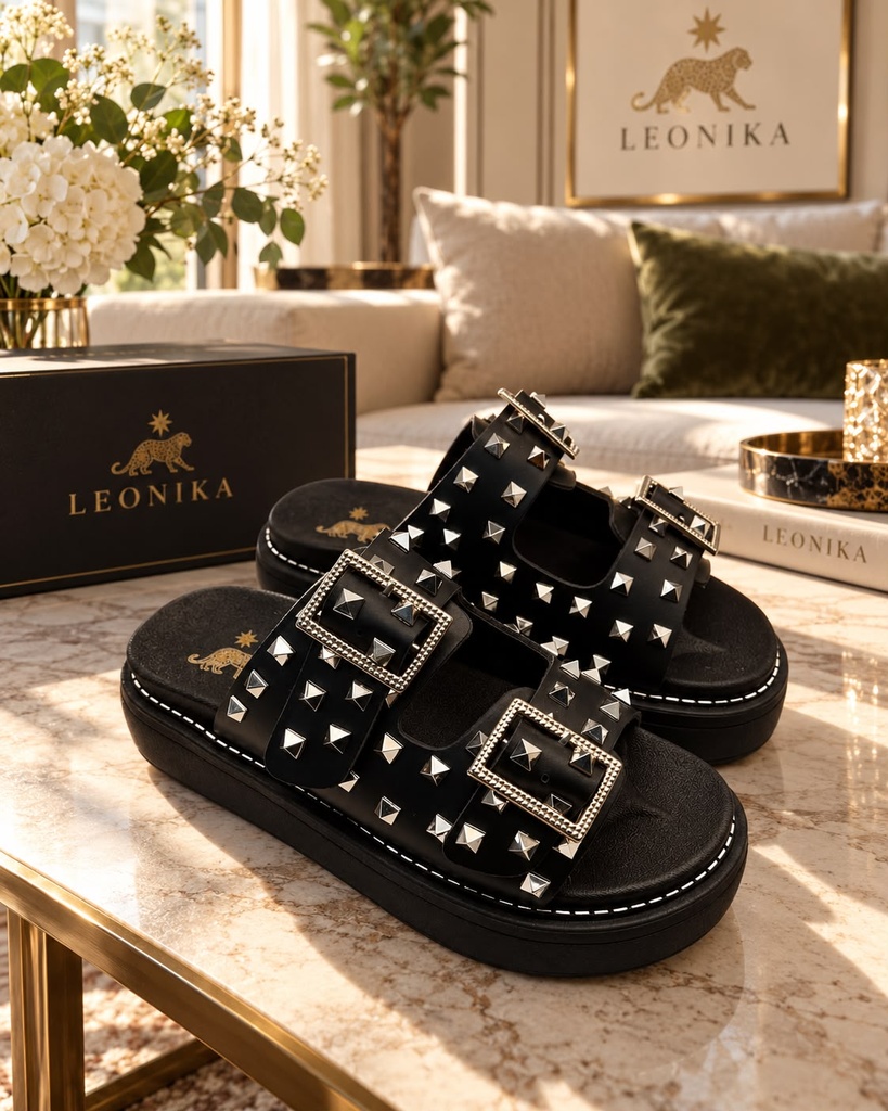 Sandalia Leonika negra Taches