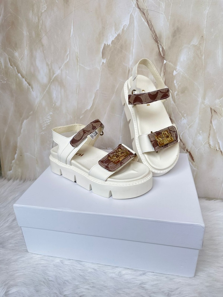Coach Sandalia Blanco Beige