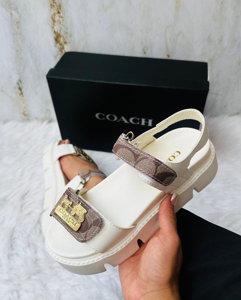 Coach Sandalia Blanco Beige