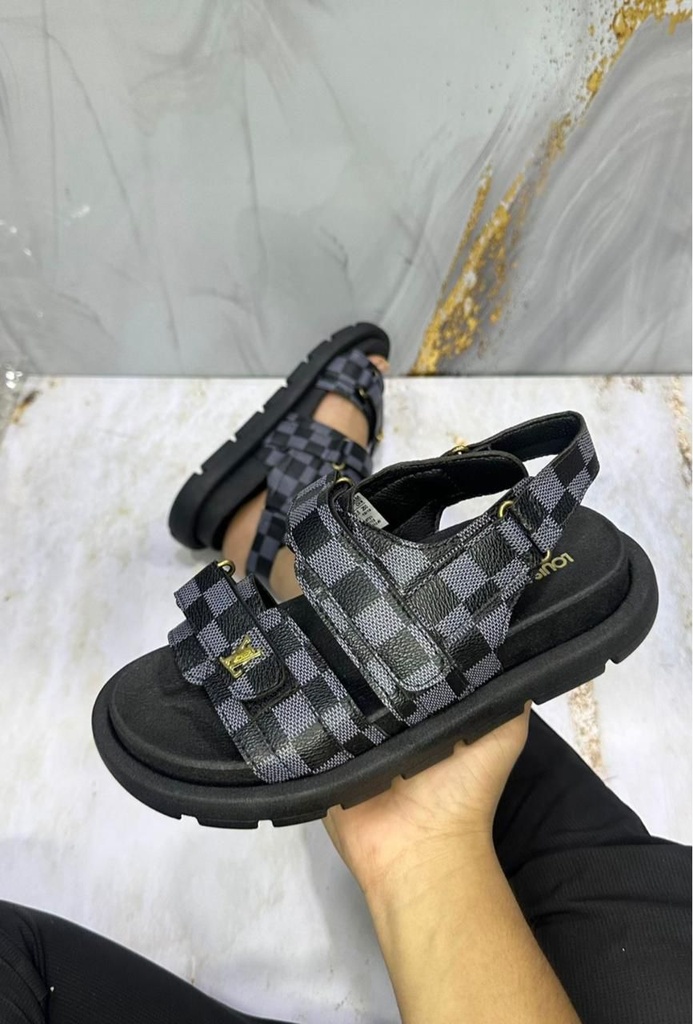 Sandalia Louis Vuitton Cuadro Azul