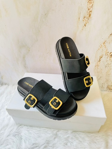 Sandalia Louis Vuitton Negro Correa