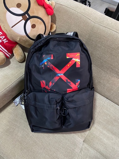 Maletin Off White Negro Rojo