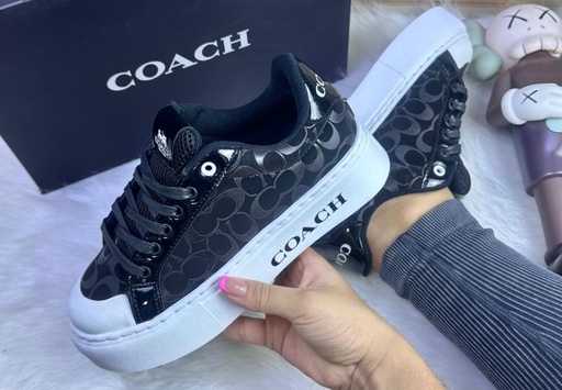 Coach Plataforma Gamuza Pin Blanco S